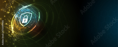 Cyber security and information or network protection. Future cyber technology web services for business and internet project