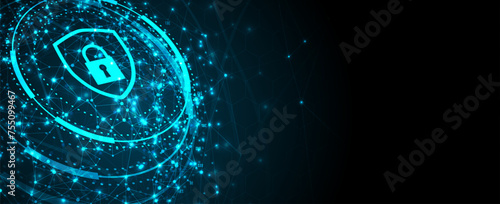 Cyber security and information or network protection. Future cyber technology web services for business and internet project