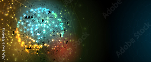 Cyber security and information or network protection. Future cyber technology web services for business and internet project