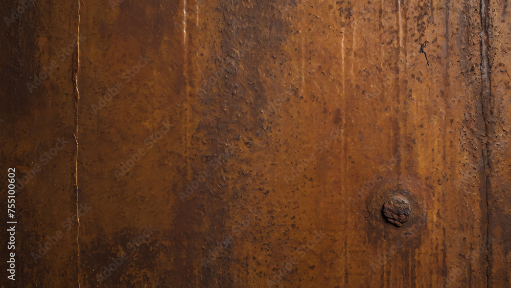 Fototapeta premium Exploring Textural Complexity: Grunge & Rust Iron Texture, Rust & Oxidized Metal Background, Old Metal Panel, Gold Brown Color & Corrosion.