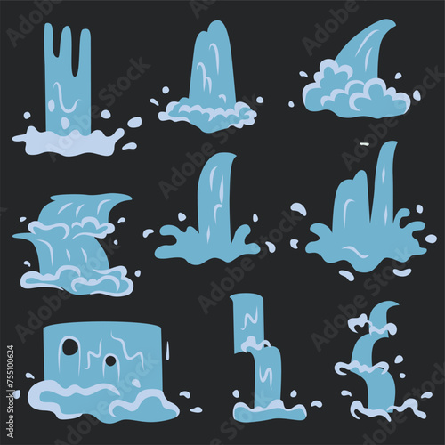 waterfall clip art element collection set