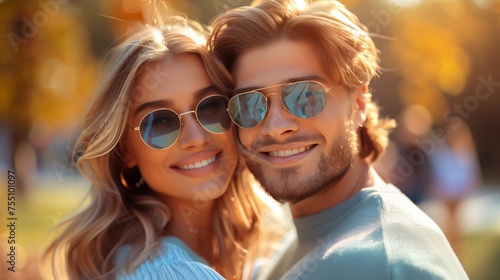 Man and Woman in Modern Sunglasses