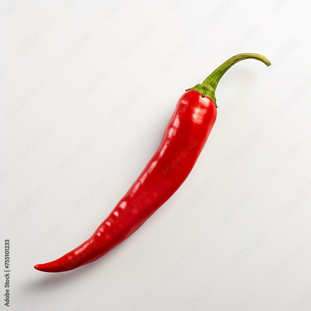 Red hot chili pepper, white background, professional photo сreated with Generative Ai