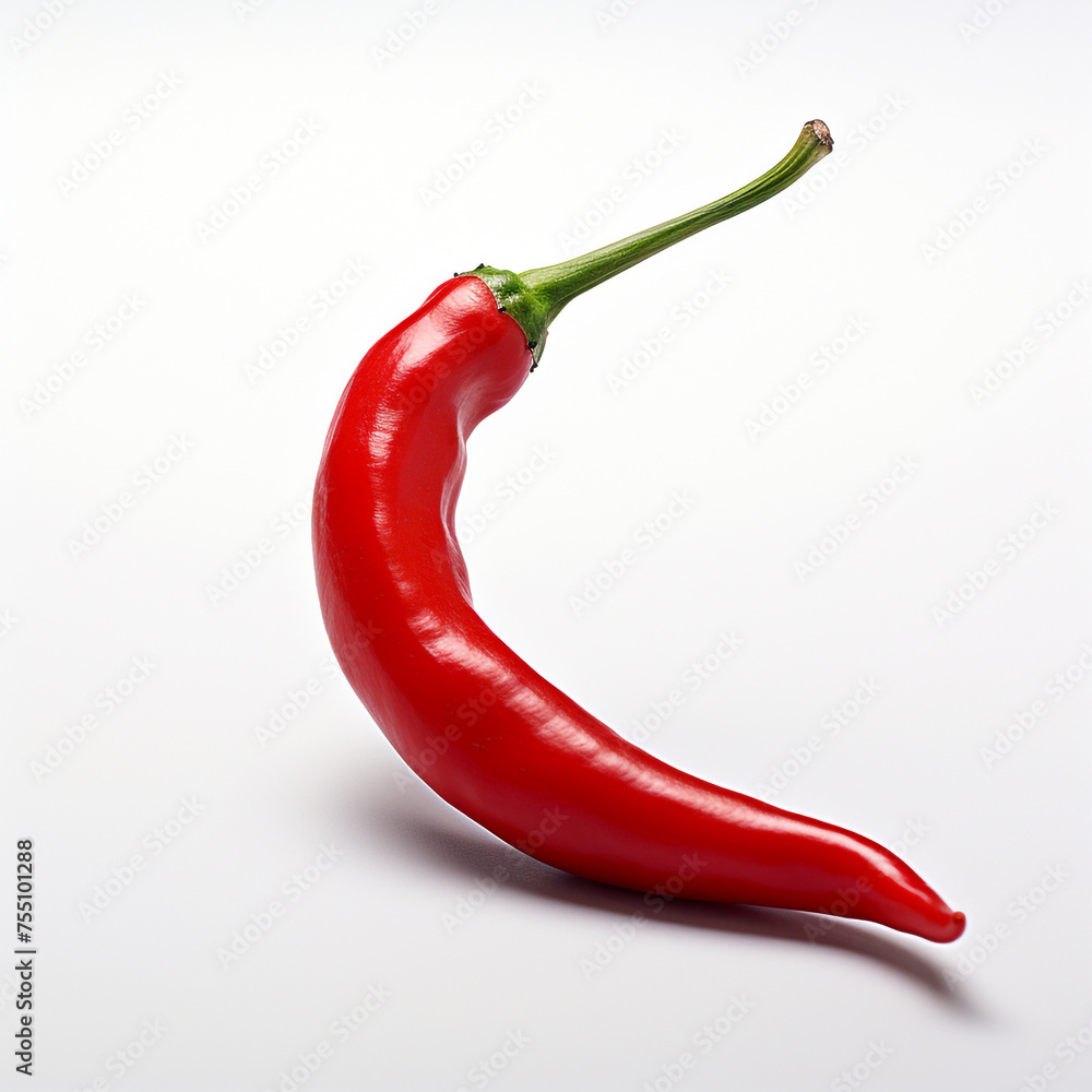 Red hot chili pepper, white background, professional photo сreated with Generative Ai