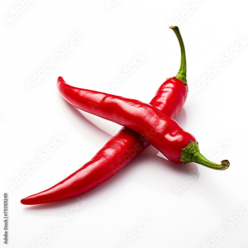 Red hot chili pepper, white background, professional photo сreated with Generative Ai
