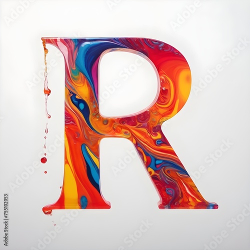 alphabet letter R abstract colorful elegant letters rainbow design  