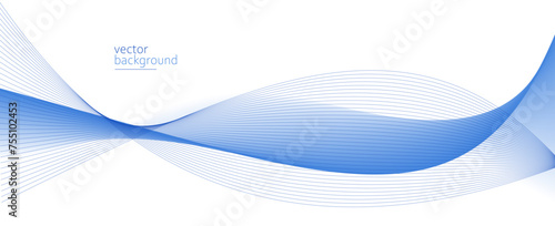 Curve shape flow vector abstract background in light blue gradient, dynamic and speed concept, futuristic technology or motion art.
