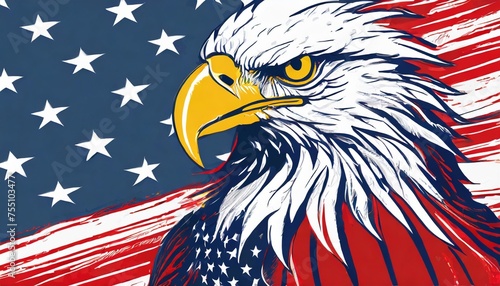 america flag eagle and logo for poster background or banner