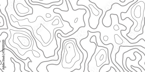 Topographic contour map. Seamless pattern with lines