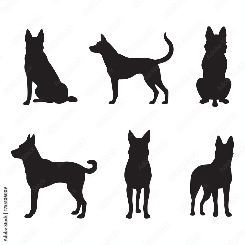 A black silhouette Bella dog set
