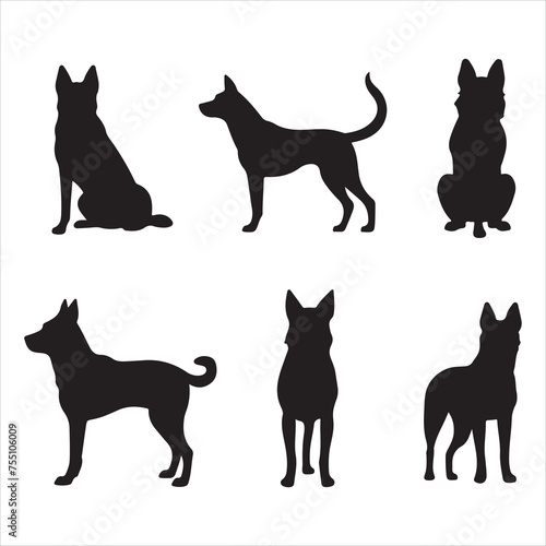 A black silhouette Bella dog set 