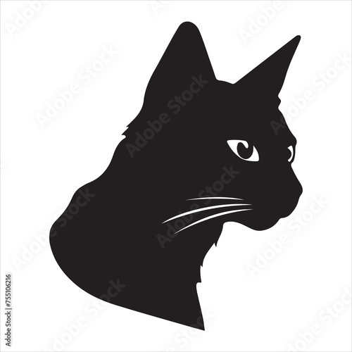 A black silhouette cat set