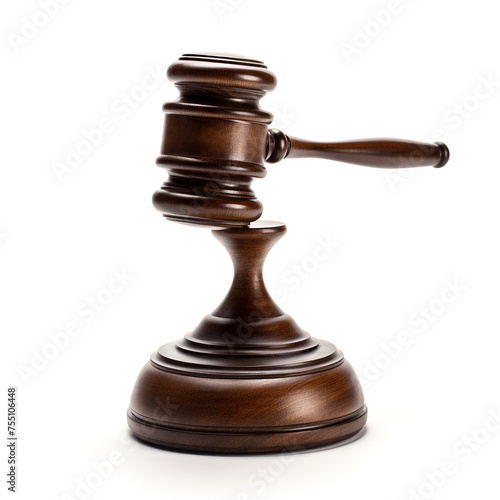 court gavel white background, professional photo сreated with Generative Ai