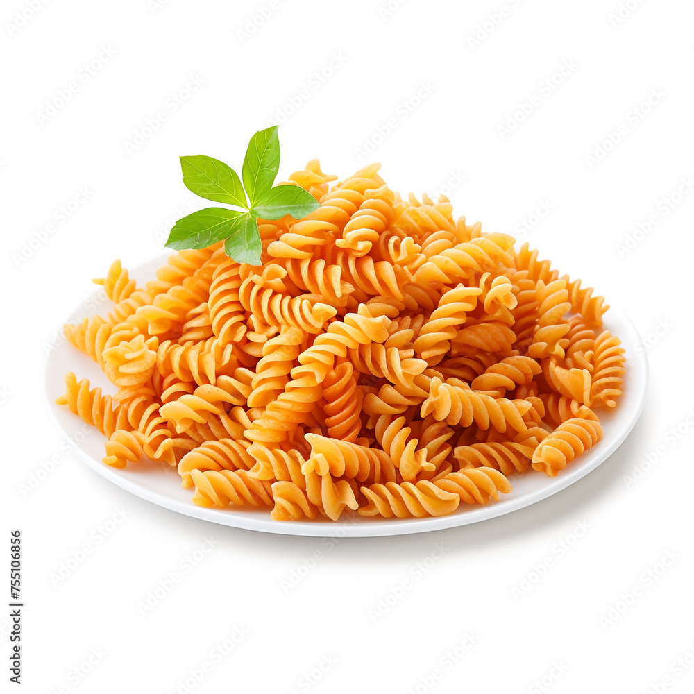 Fusilli pasta, white background, professional photo сreated with Generative Ai Fusilli pasta, white background, professional photo сreated with Generative Ai