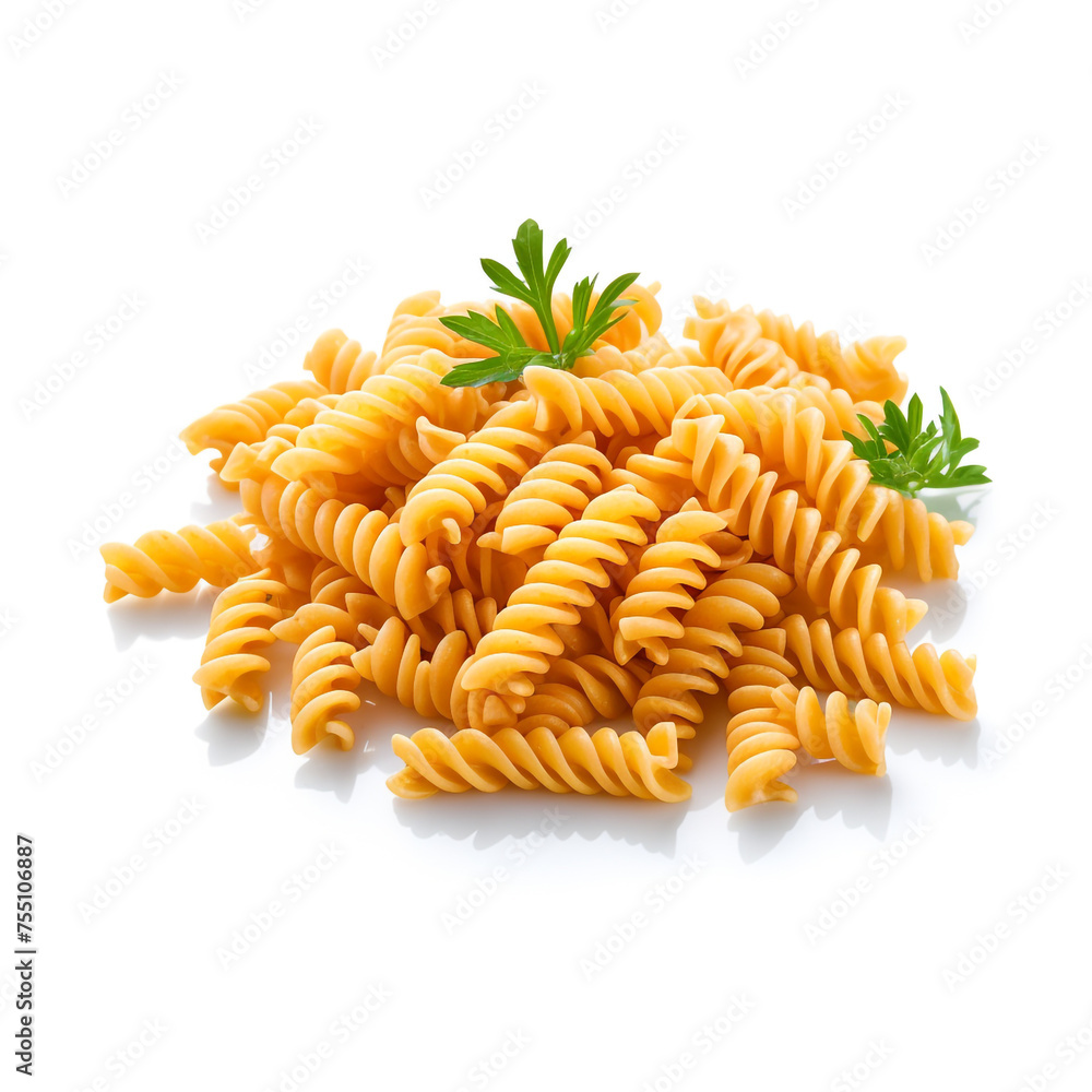 Fusilli pasta, white background, professional photo сreated with Generative Ai Fusilli pasta, white background, professional photo сreated with Generative Ai
