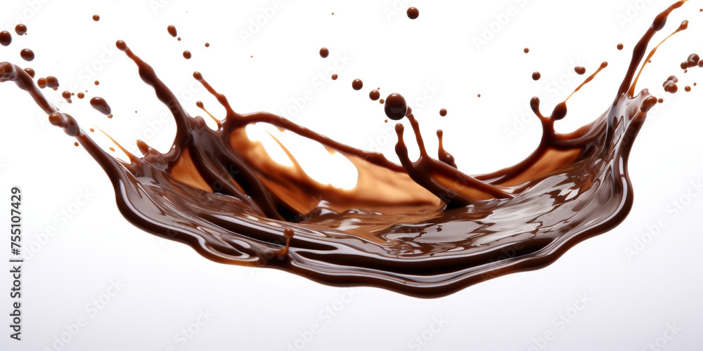 Pouring chocolate dripping, white background, professional photo сreated with Generative Ai Pouring chocolate dripping, white background, professional photo сreated with Generative Ai