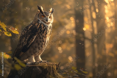 wise old owl watches over the forest with keen eyes.