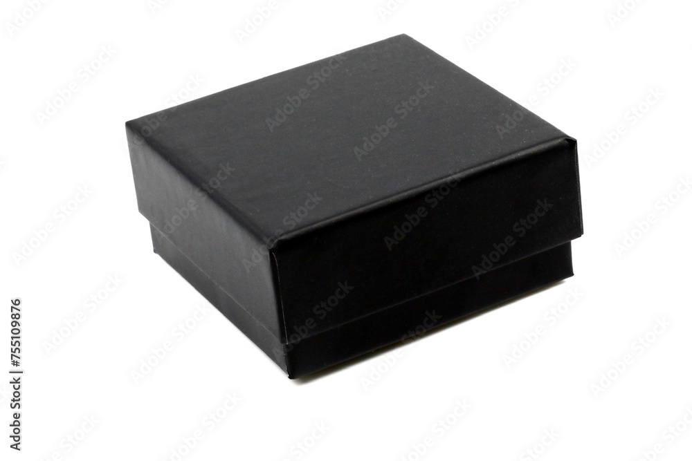 Fototapeta premium Black jewelry box for engagement ring 