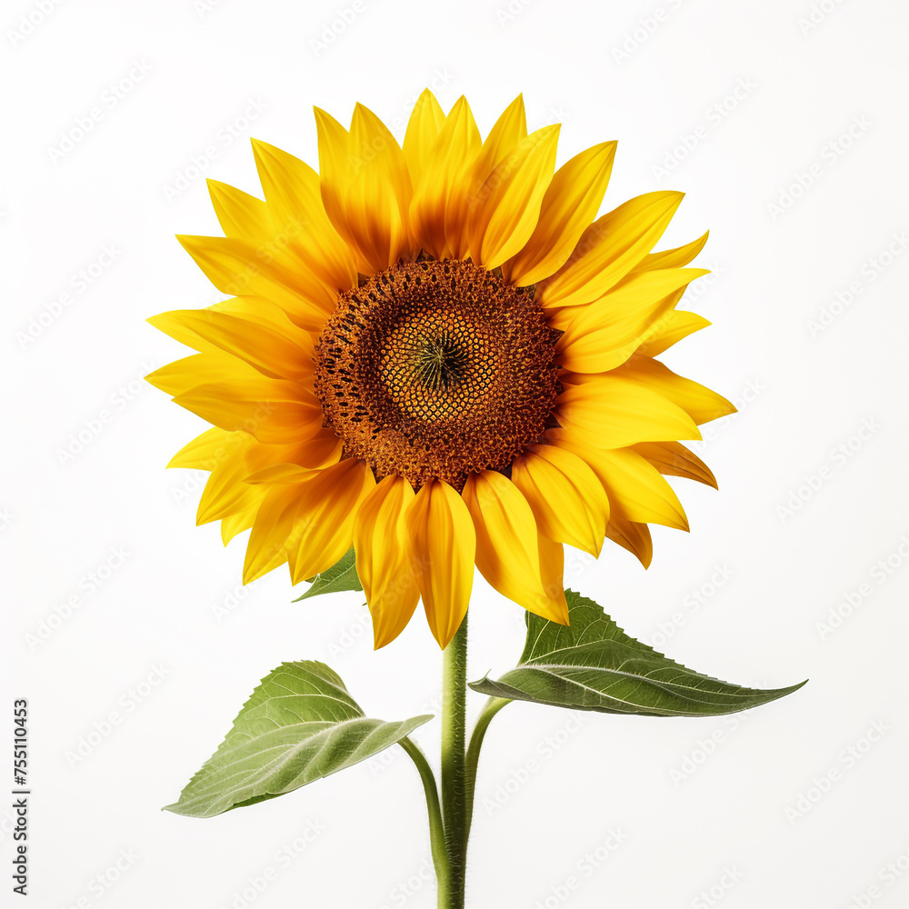 Sunflower, white background, professional photo сreated with Generative Ai Sunflower, white background, professional photo сreated with Generative Ai