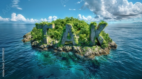Biuro podróży mówi tak! Wyspa w kształcie słowa tak. Napis yes. Powiedz "tak" wyspom!  Nie mów nikomu, że rozmawiasz z wyspami. Podróżowanie i przygoda. Reklama