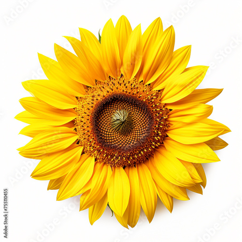 Sunflower, white background, professional photo сreated with Generative Ai © Andrii Yablonskyi