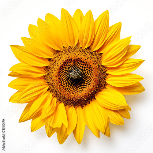 Sunflower  white background  professional photo   reated with Generative Ai