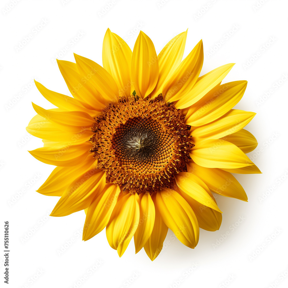 Sunflower, white background, professional photo сreated with Generative Ai Sunflower, white background, professional photo сreated with Generative Ai
