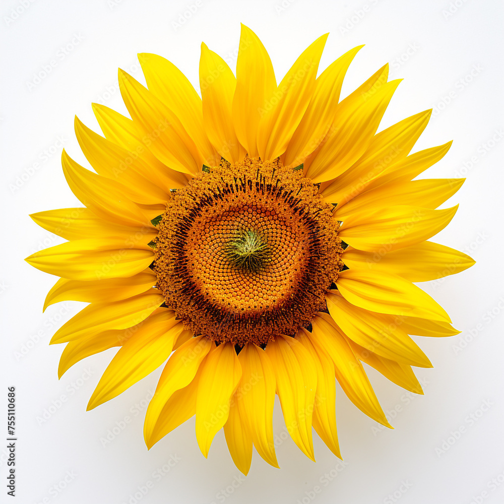 Sunflower, white background, professional photo сreated with Generative Ai Sunflower, white background, professional photo сreated with Generative Ai