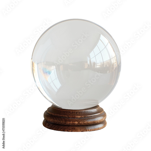 Crystal ball on transparent background