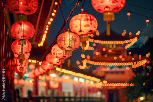 Traditional Chinese temple at night