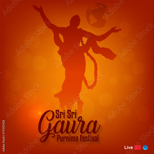 Gaura purnima hinduism traditional festival design photo