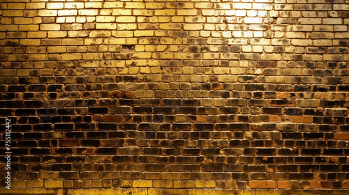 a brick wall made of gold сreated with Generative Ai