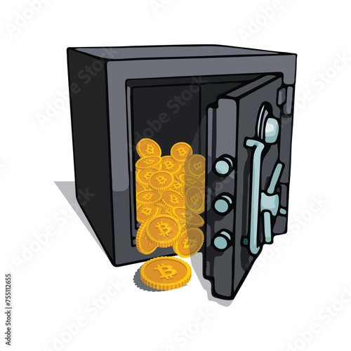 Bank locker safe with bircoin