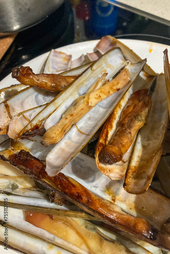 фотографія Cooked razor clam, seafood series