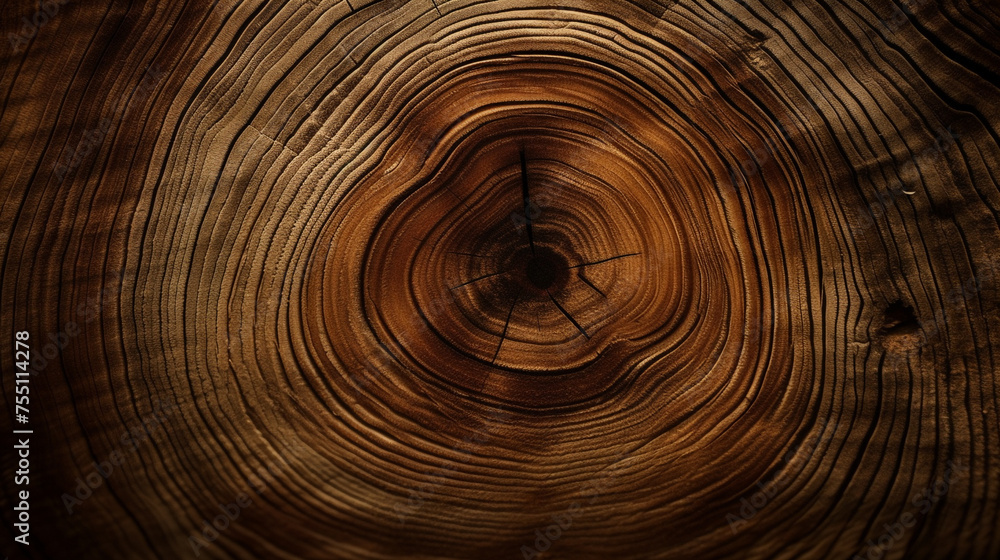 Fototapeta premium tree circular wood grain background сreated with Generative Ai