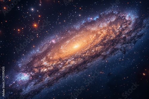 Spiral Galaxy With Stars