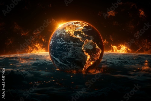 Earth Engulfed in Flames