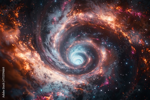 Spiral Galaxy With Starry Background