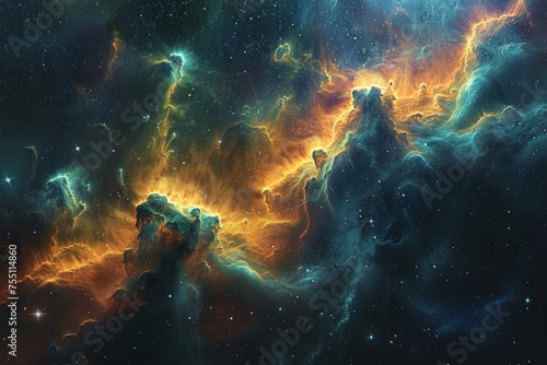 Colorful Space Filled With Stars and Clouds