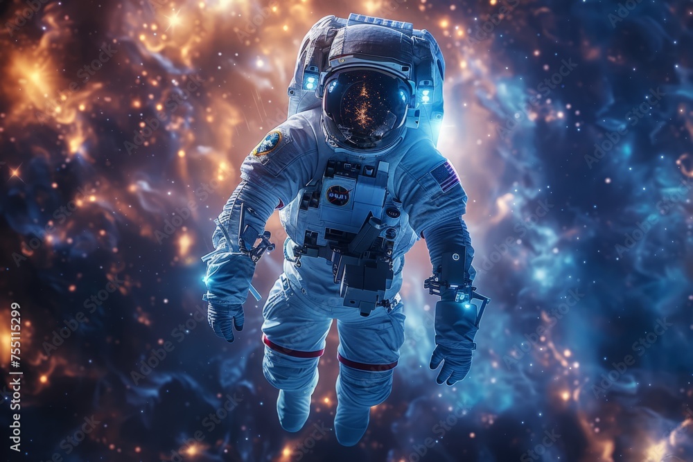Astronaut Floating in Outer Space