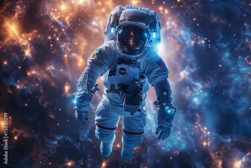Astronaut Floating in Outer Space
