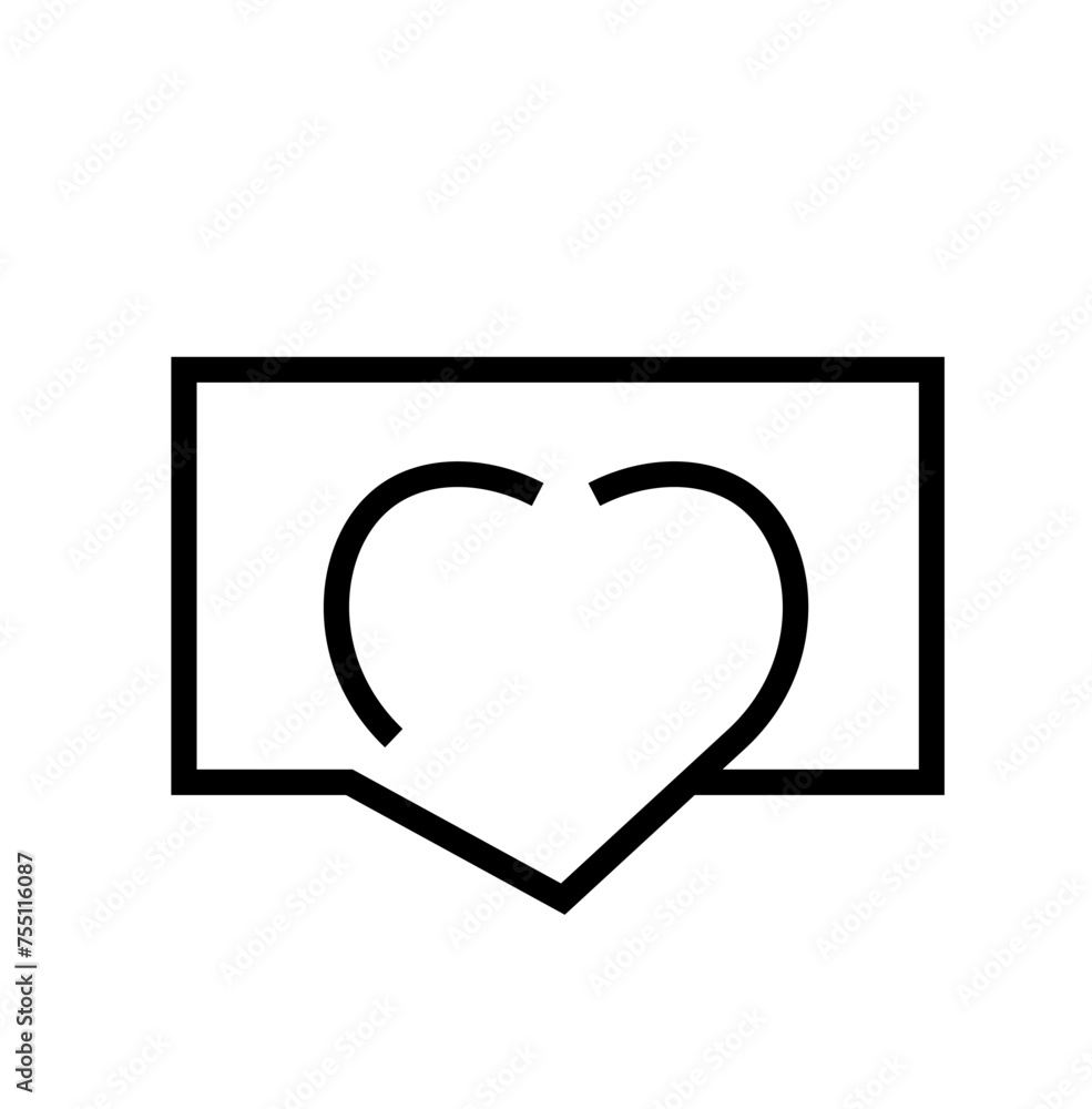 heart love flirt message letter line icon vector design heart love flirt message letter line icon vector design