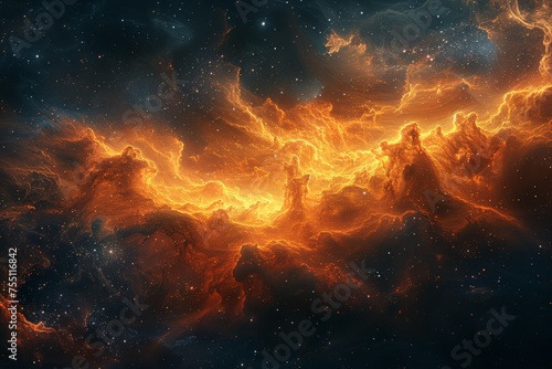 Orange and Blue Celestial Space