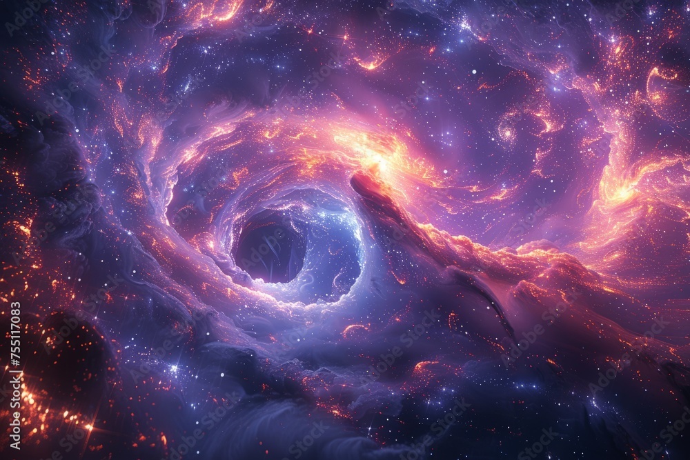 Massive Black Hole at Galaxy Center - obrazy, fototapety, plakaty 