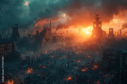 Devastating Fire Engulfs City © Ilugram