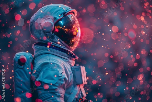 Astronaut Wearing Space Suit and Helmet