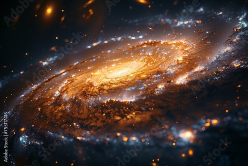 Spiral Galaxy Illuminates Night Sky
