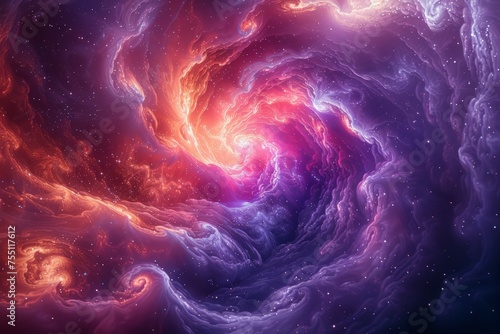 Swirling Spiral Galaxy Amidst Stars