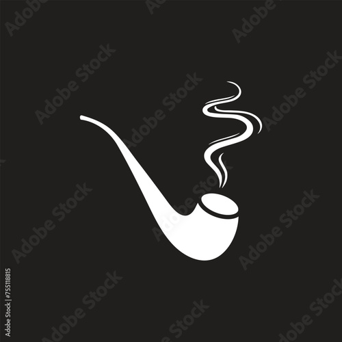 vintage smoking pipe, old-fashioned cigarette illustration