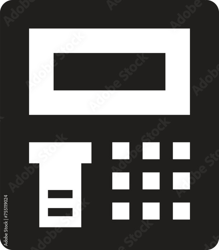 Cash machine for checkout. Drawing of POS terminal, fiscal cash register with money, cashier till machine with screen, receipt printers. Payment concept